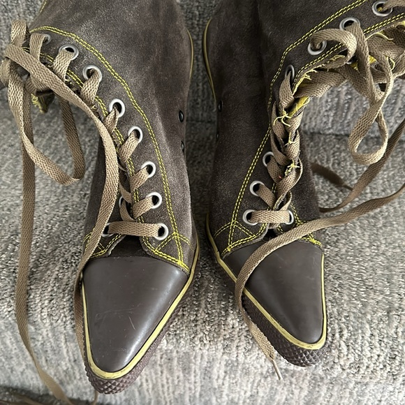 Rare suede STIL y2k high heel work boots 7.5 - Picture 4 of 16